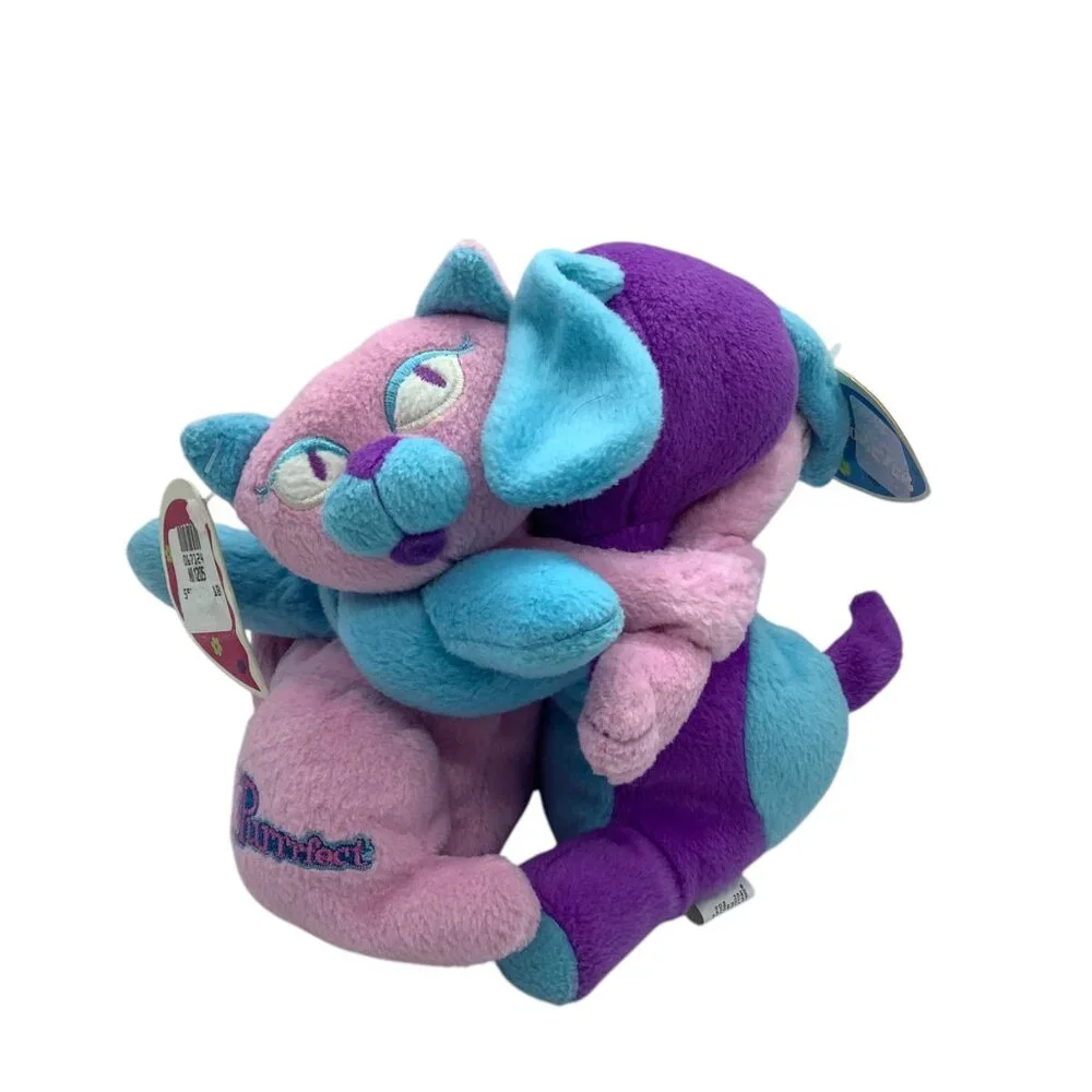 Vtg 2000 Floppy Friends Forever Plush Hugging Dog & Cat‎ Stuffed Animals 7